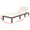 vidaXL Sun Lounger with Cushion Poly Rattan Brown
