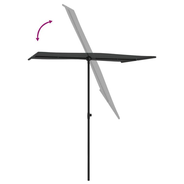 vidaXL Garden Parasol with Aluminium Pole 180x110 cm Anthracite