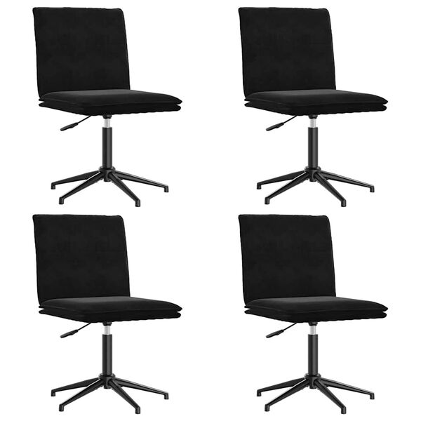 vidaXL Dining Chairs 4 pcs Black Velvet