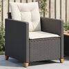 vidaXL Garden Chair with Cushions Black Poly Rattan