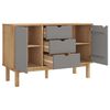 vidaXL Sideboard OTTA Brown and Grey 113.5x43x73 cm Solid Wood Pine