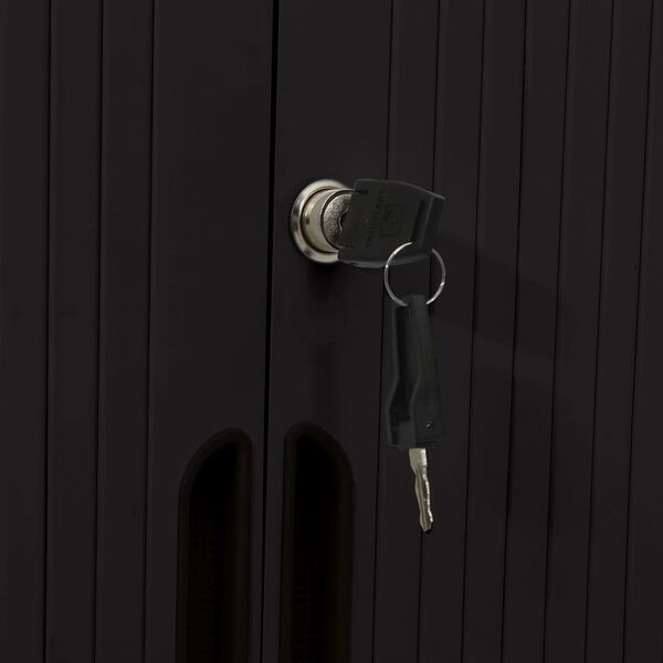 vidaXL Sliding Door Cabinet Black 90x40x90 cm Steel