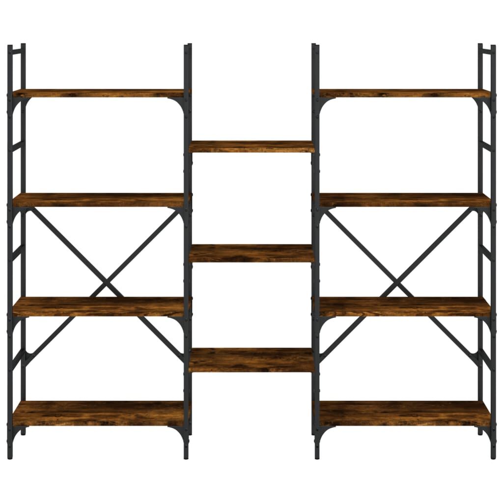 vidaXL Bookshelf Smoked Oak 160x28.5x136.5 cm Engineered Wood