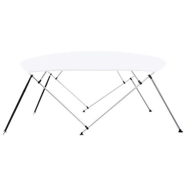 vidaXL 4 Bow Bimini Top White 243x(230-244)x137 cm