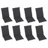 vidaXL Garden Reclining Chairs with Cushions 8 pcs Grey Solid Wood Acacia