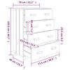 vidaXL Sideboard HAMAR White 79x40x103.5 cm Solid Wood Pine