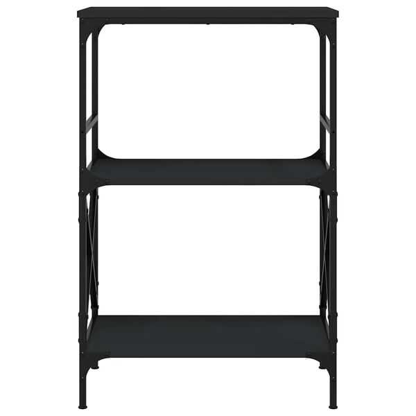 vidaXL Bookcase 3-Tier Black 59x35x90.5 cm Engineered Wood