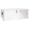 vidaXL Storage Box Silver 100x55x37 cm Aluminium
