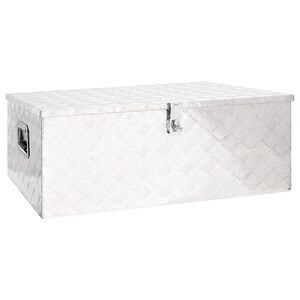vidaXL Storage Box Silver 100x55x37 cm Aluminium