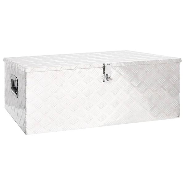 vidaXL Storage Box Silver 100x55x37 cm Aluminium