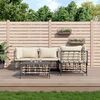 vidaXL 5 Piece Garden Lounge Set with Cushions Anthracite Poly Rattan