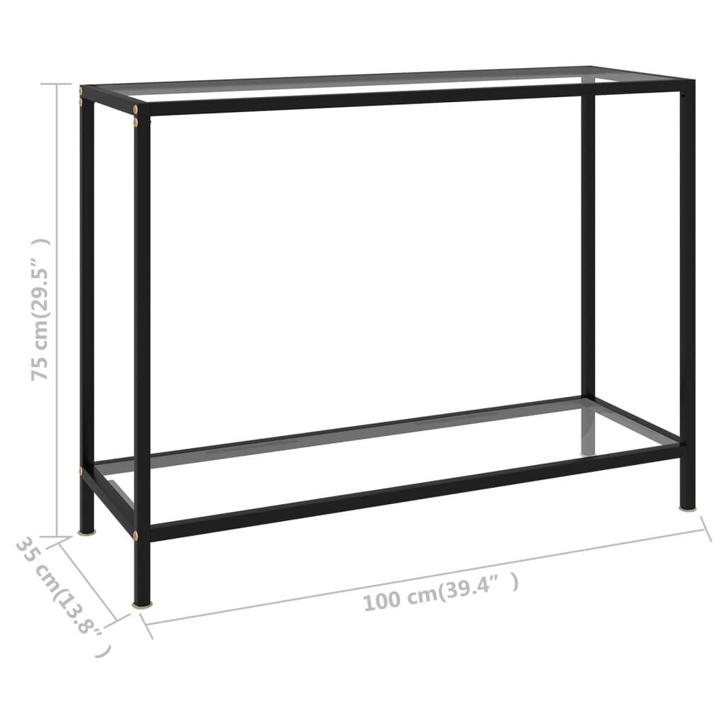 vidaXL Console Table Transparent 100x35x75 cm Tempered Glass