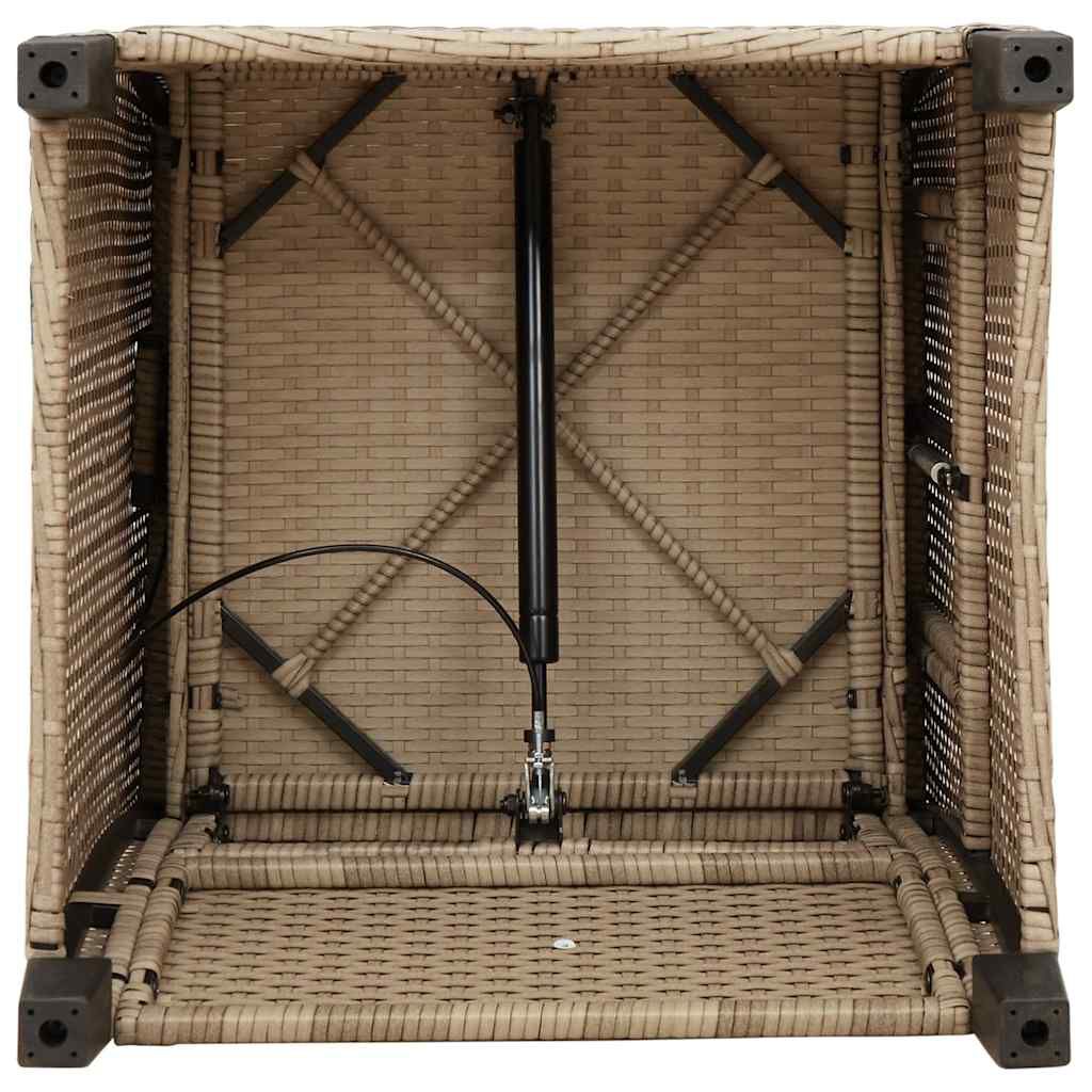 vidaXL Reclining Garden Chair with Side Table Beige Poly Rattan