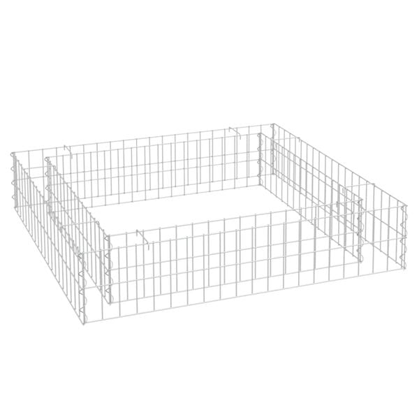 vidaXL Gabion Raised Bed Galvanised Steel 100x100x20 cm