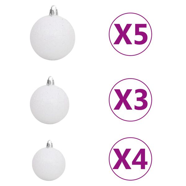 vidaXL Artificial Pre-lit Christmas Tree with Ball Set Black 120 cm PVC