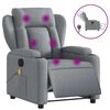 vidaXL Electric Massage Recliner Chair Light Grey Fabric