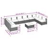 vidaXL 11 Piece Garden Lounge Set with Cushions Poly Rattan Black