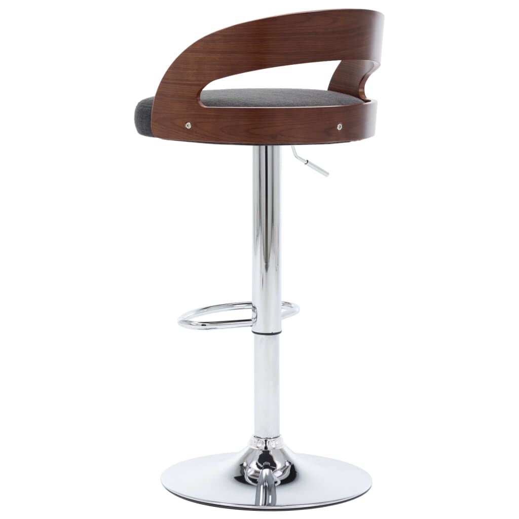 vidaXL Bar Stools 2 pcs Dark Grey Fabric and Bentwood