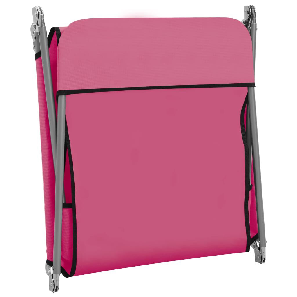 vidaXL Folding Sun Loungers 2 pcs Steel and Fabric Pink
