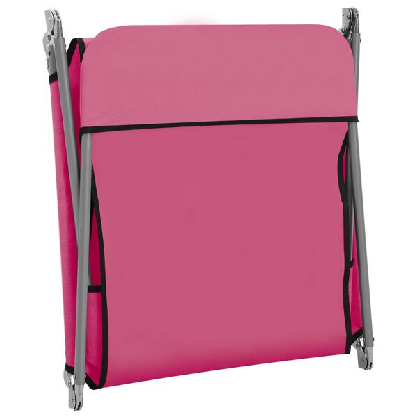 vidaXL Folding Sun Loungers 2 pcs Steel and Fabric Pink