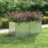 vidaXL Garden Raised Bed 160x80x77 cm Galvanized Steel Silver