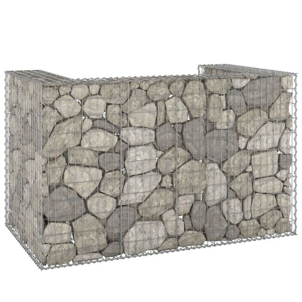 vidaXL Gabion Wall for Garbage Bins Galvanised Steel 180x100x110 cm