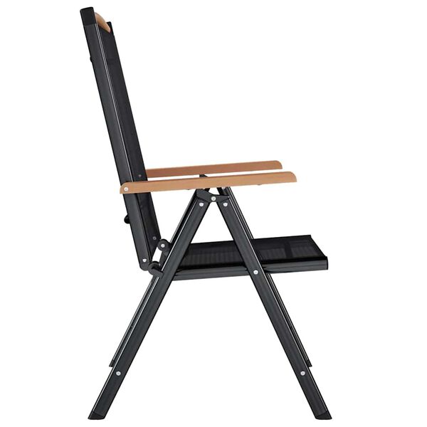 vidaXL Folding Garden Chairs 6 pcs Textilene Black