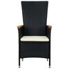 vidaXL 9 Piece Outdoor Dining Set with Cushions Poly Rattan Black