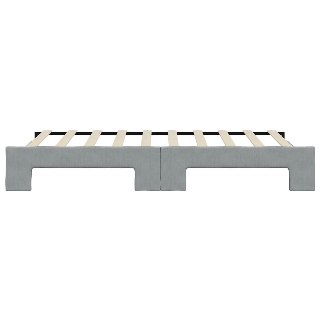 vidaXL Daybed with Trundle without Mattress Light Grey 100x190 cm