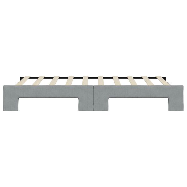vidaXL Daybed with Trundle without Mattress Light Grey 100x190 cm