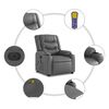 vidaXL Electric Massage Recliner Chair Grey Faux Leather