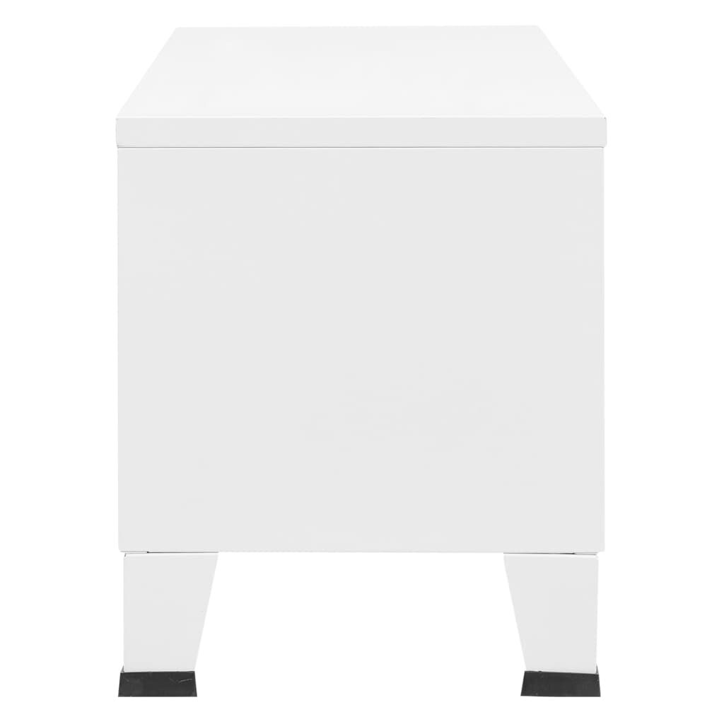 vidaXL Industrial TV Cabinet White 105x35x42 cm Metal