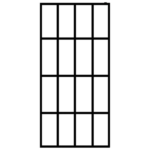 vidaXL Walk-in Shower Wall with Shelf Black 100x195 cm ESG Glass&Aluminium