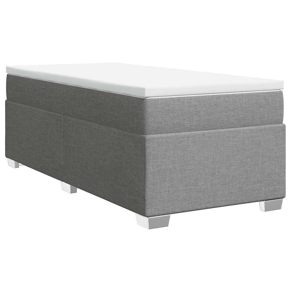 vidaXL Box Spring Bed with Mattress Light Grey Twin XL Fabric