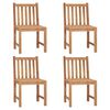 vidaXL Garden Chairs 4 pcs with Cushions Solid Teak Wood