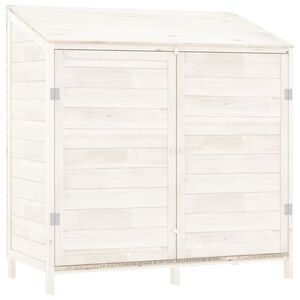 vidaXL Garden Shed White 102x52x112 cm Solid Wood Fir