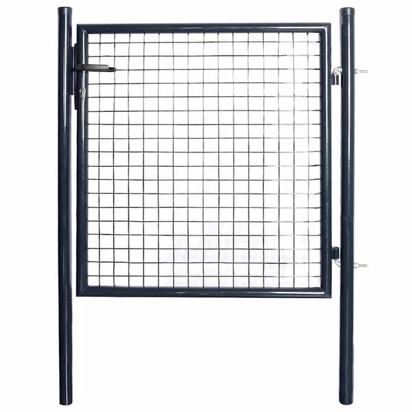 vidaXL Mesh Garden Gate Galvanised Steel 100x100 cm Grey