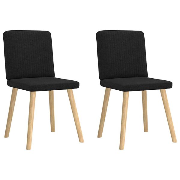vidaXL Dining Chairs 2 pcs Black Fabric