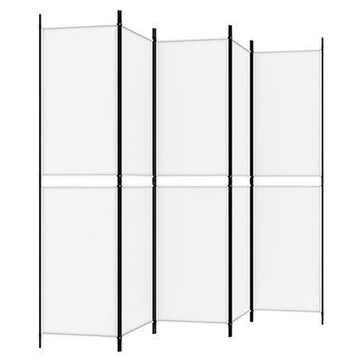 vidaXL 5-Panel Room Divider White 250x200 cm Fabric