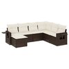 vidaXL 7 Piece Garden Sofa Set with Cushions Brown Poly Rattan