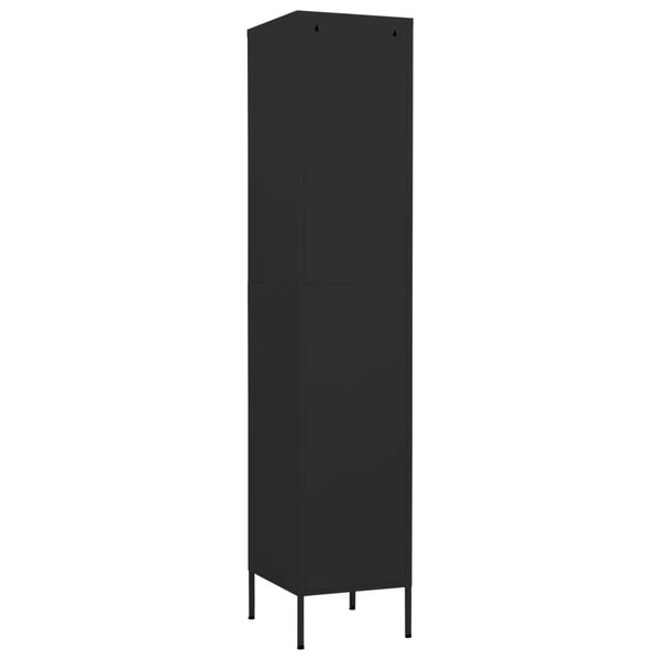 vidaXL Locker Cabinet Black 35x46x180 cm Steel