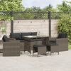 vidaXL 6 Piece Garden Sofa Set with Cushions Grey Poly Rattan
