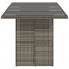 vidaXL Garden Table with Glass Top Grey 190x80x74 cm Poly Rattan