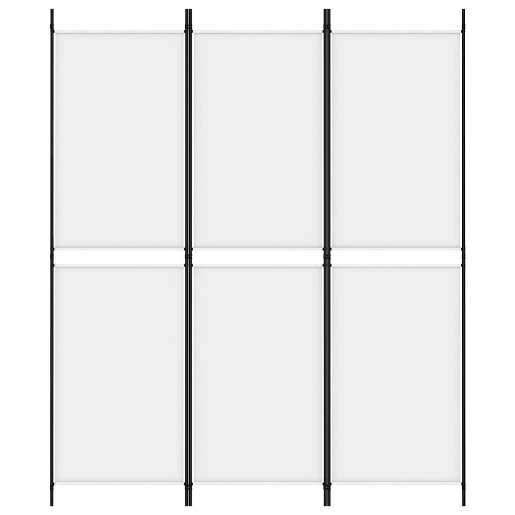 vidaXL 3-Panel Room Divider White 150x180 cm Fabric