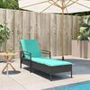 vidaXL Sun Lounger Reclining Black 63 x 200 x 81 cm Poly Rattan