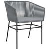 vidaXL Garden Dining Set with Cushion 5 pcs Grey Powder-Coated Steel