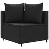 vidaXL 7 Piece Garden Sofa Set with Cushions Black Poly Rattan