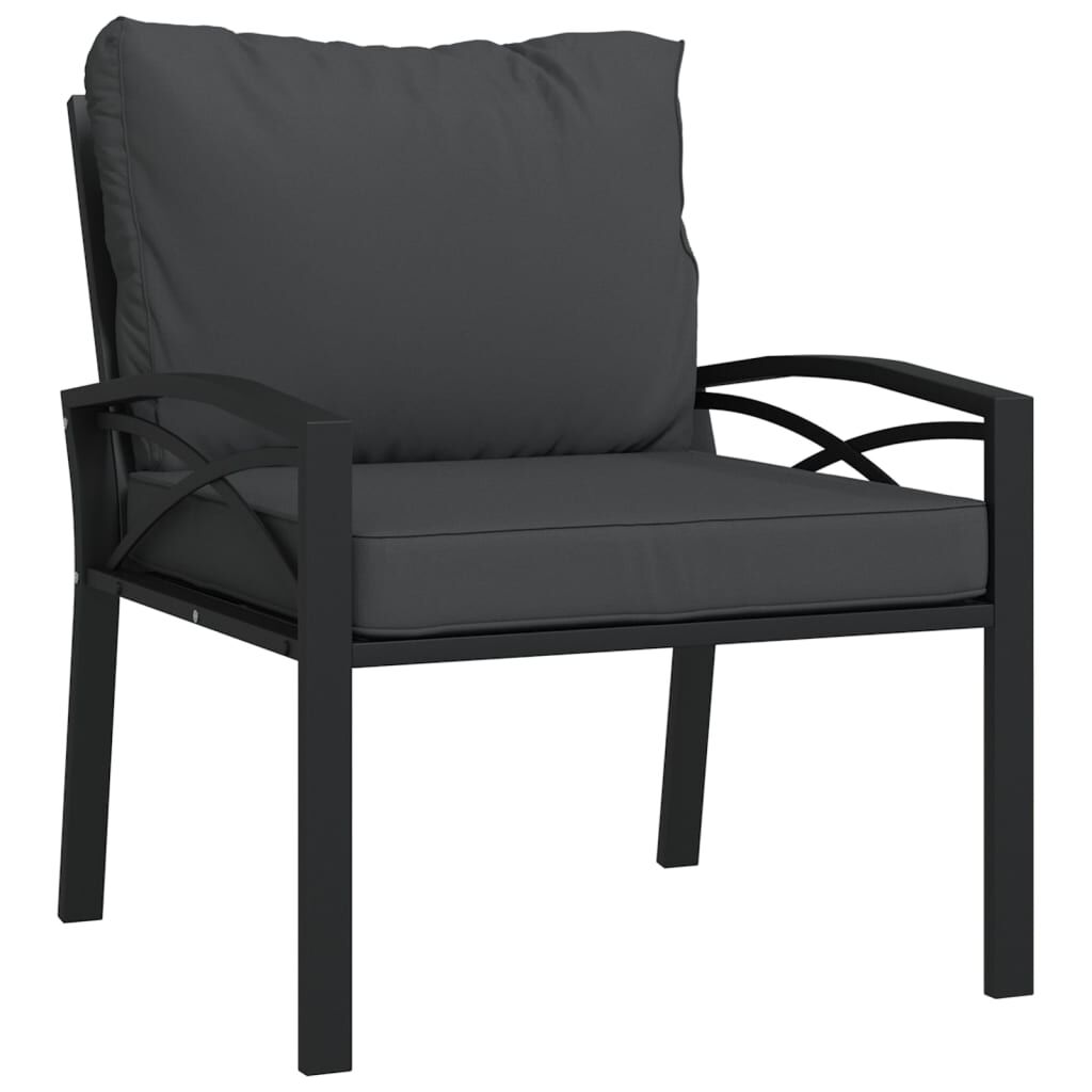 vidaXL 7 Piece Garden Lounge Set with Grey Cushions Steel