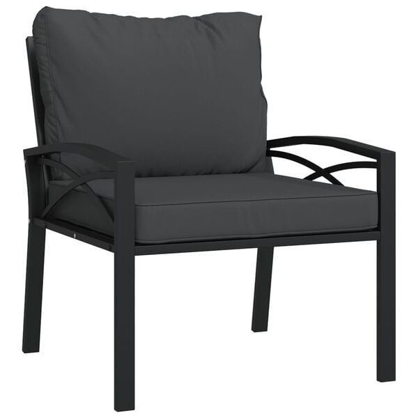 vidaXL 7 Piece Garden Lounge Set with Grey Cushions Steel