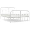 vidaXL Metal Bed Frame without Mattress with Footboard White 150x200cm